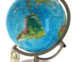 Globe terrestre éclairant base en bois,