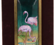 LIMOGES - "Flamants roses", plaque en ém