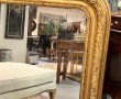 Miroir ancien de style rocaille, redoré,