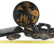 4 objets en carton bouilli façon laque c