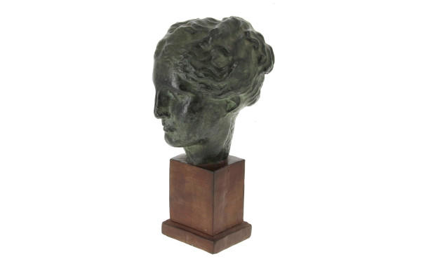 Tête de déesse à patine façon bronze dan