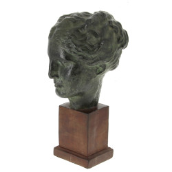 Tête de déesse à patine façon bronze dan