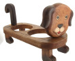 Porte-gamelles pour chien en bois sculpt