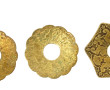 Lot de 3 bobèches en laiton doré, 3 modè