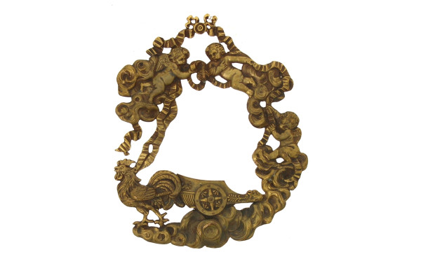 Porte-montre fin XIXème en bronze doré à