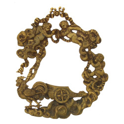 Porte-montre fin XIXème en bronze doré à