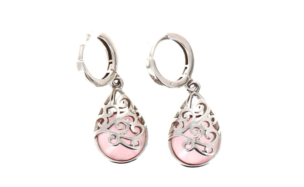 Paire de BO en argent 925ème et cabochon