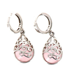 Paire de BO en argent 925ème et cabochon