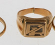 Lot or 18 cts comprenant une chevalière 