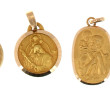 Lot de 4 médaille en plaqué or : St Chri