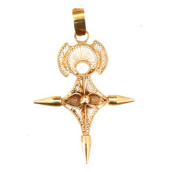 Pendentif croix d'Agadès en or jaune, po