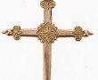 Pendentif croix ancien en plaqué or, H 9