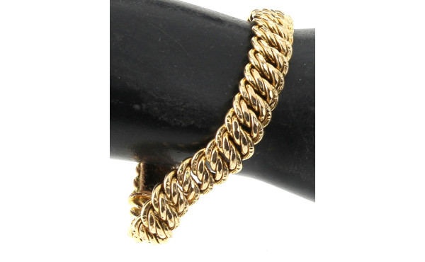 Bracelet ligne en plaqué or, maille gour