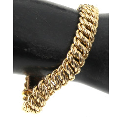 Bracelet ligne en plaqué or, maille gour
