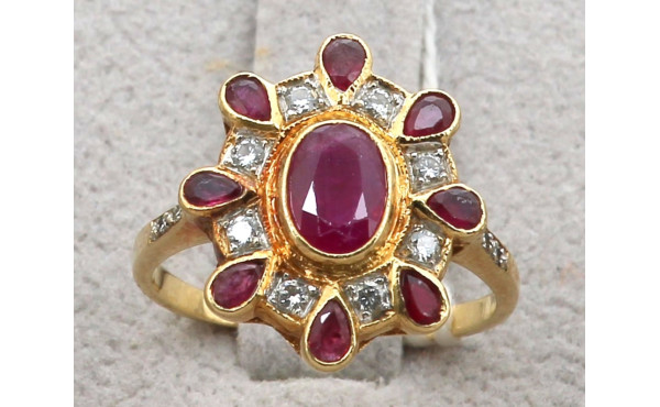 Bague en or jaune 18 carats sertie d'un 