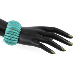 Bracelet manchette sur élastique en céra