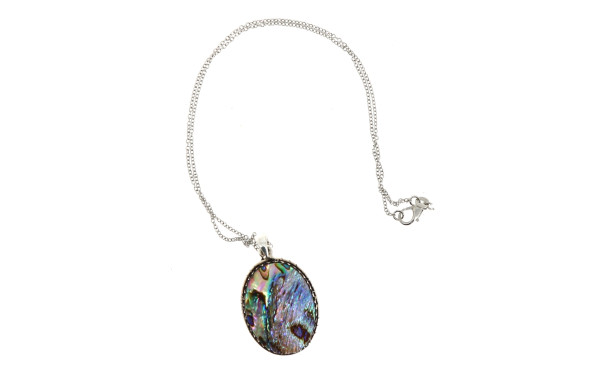 Pendentif en argent et coquille d'ormeau