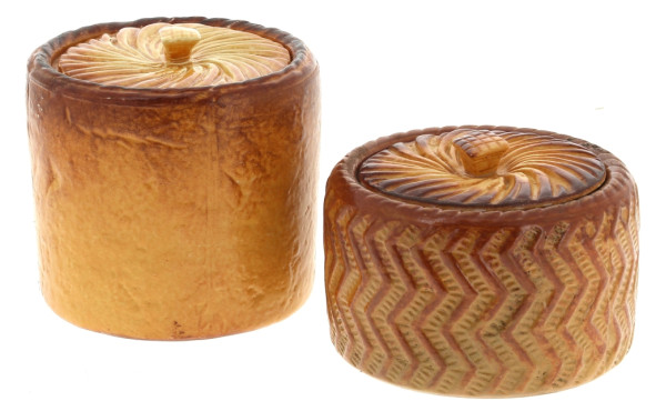 Paire de terrines en céramique polychrom