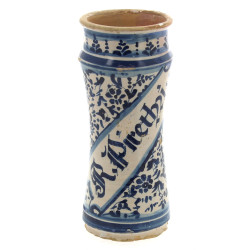 Albarello ancien en faïence à décor en é