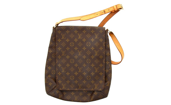 VUITTON - Sac vintage en toile siglée et