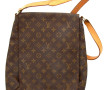 VUITTON - Sac vintage en toile siglée et