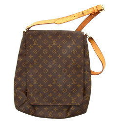 VUITTON - Sac vintage en toile siglée et