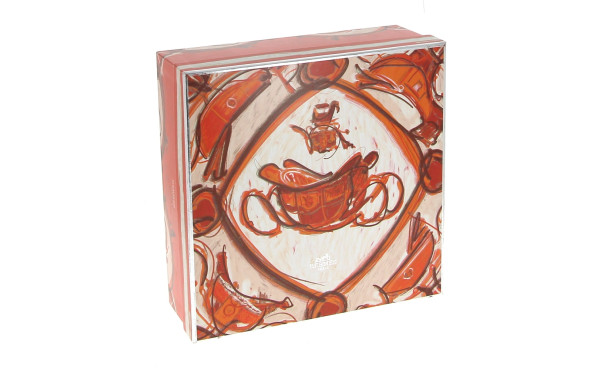 HERMES - Boîte carrée vide en carton dan