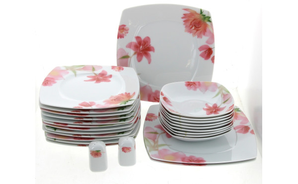 Service de table en porcelaine fleurie c