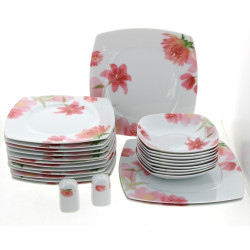 Service de table en porcelaine fleurie c