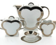 Service à café ART DECO en porcelaine bl