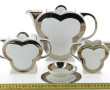 Service à café ART DECO en porcelaine bl