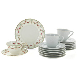 Tasse, sous-tasse et assiette à gâteaux 