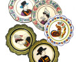 HENRIOT et HB Quimper - 5 assiettes en f