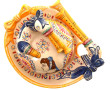 HENRIOT - Beurrier en faïence polychrome