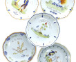 HB Henriot Quimper - 5 assiettes en faïe