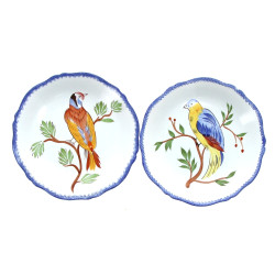 HENRIOT Quimper - Paire d'assiettes en f