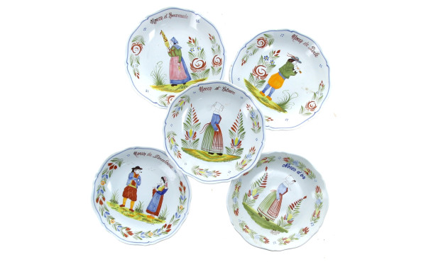 NOCES - HB Henriot Quimper - 5 assiettes