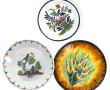 L.NEDELEC - Assiette en faïence polychro