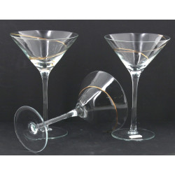 7 verres à cocktail en verre et filet do
