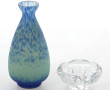 Vase de forme ovoïde en verre moucheté b