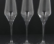 7 flûtes modernes en cristal, H 24,5 cm