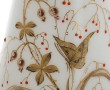 Paire de vases en opaline blanche et or 
