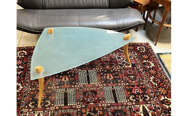 Table basse plateau en verre dépoli, piè
