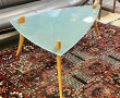 Table basse plateau en verre dépoli, piè