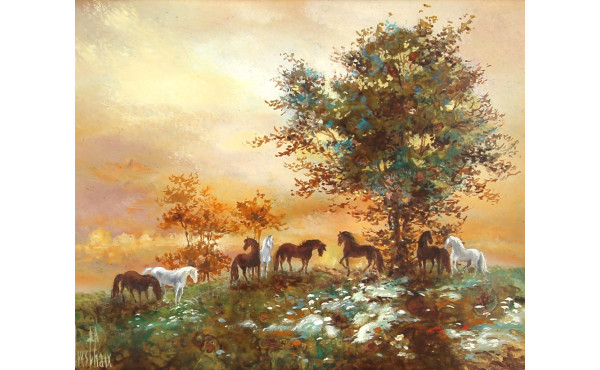 Yves CHAIX (1936) "Les poneys sauvages",