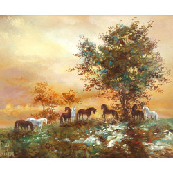 Yves CHAIX (1936) "Les poneys sauvages",