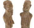 Paire de bustes africains en bois sculpt