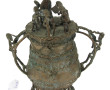 Pot ashanti en bronze à décor d'un digni