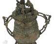 Pot ashanti en bronze à décor d'un digni