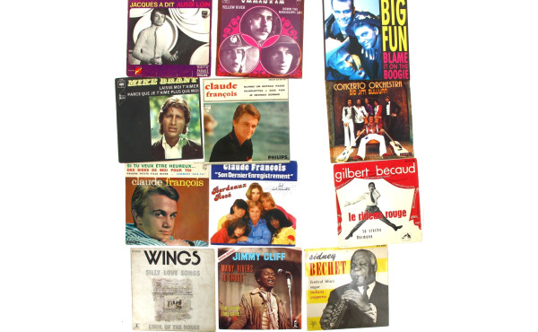 Lot de disques 45 t années 60/80, en l'